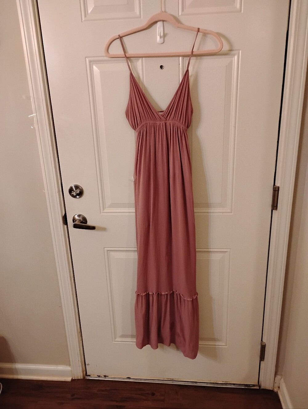 Pink Lily Dusty Rose Maxi Dress with Spaghetti Straps